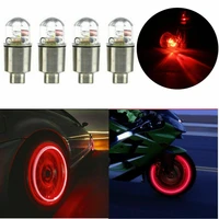 4pcs red car wheel tire tyre air valve stem led light caps cover hub lamp decorative lamp accessories universal car products