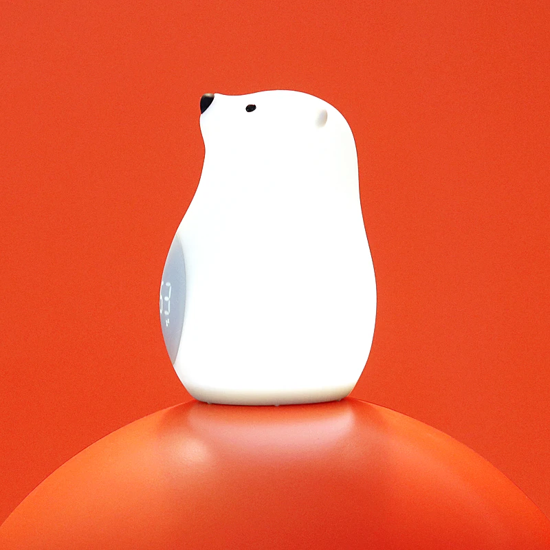 

3D Polar Bear Alarm Clock Kids Bedroom Modern Cute Digital Table Clocks Unique Gift Silica Gel Desk Clocks Reloj Pared Horloge
