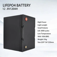 12 8v 120ah lifepo4 battery with 100a bms 12v 120ah battery for cart ups home appliance inverter