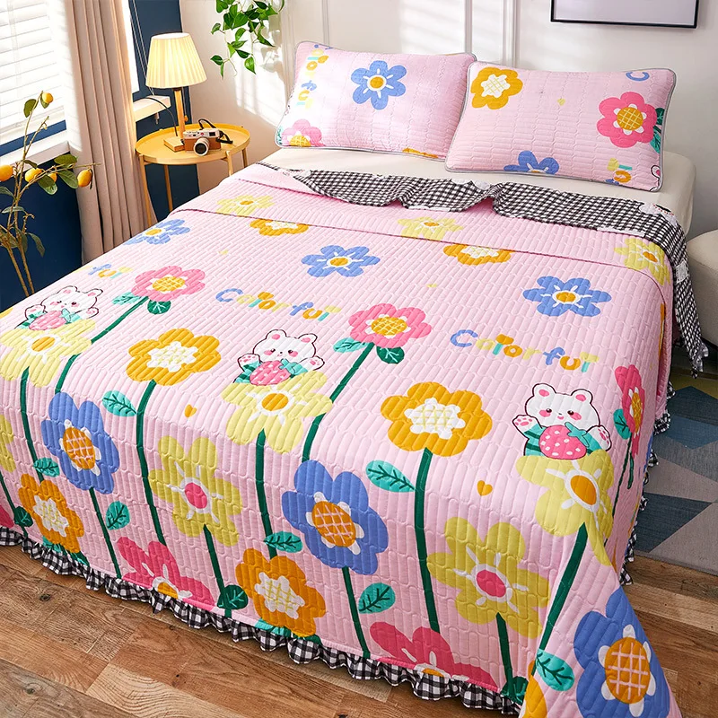 Multifunctional Bed Spread Four Season General Queen King Size European Style Fitted Bed Sheet Double Quilting Summer Bed Cover