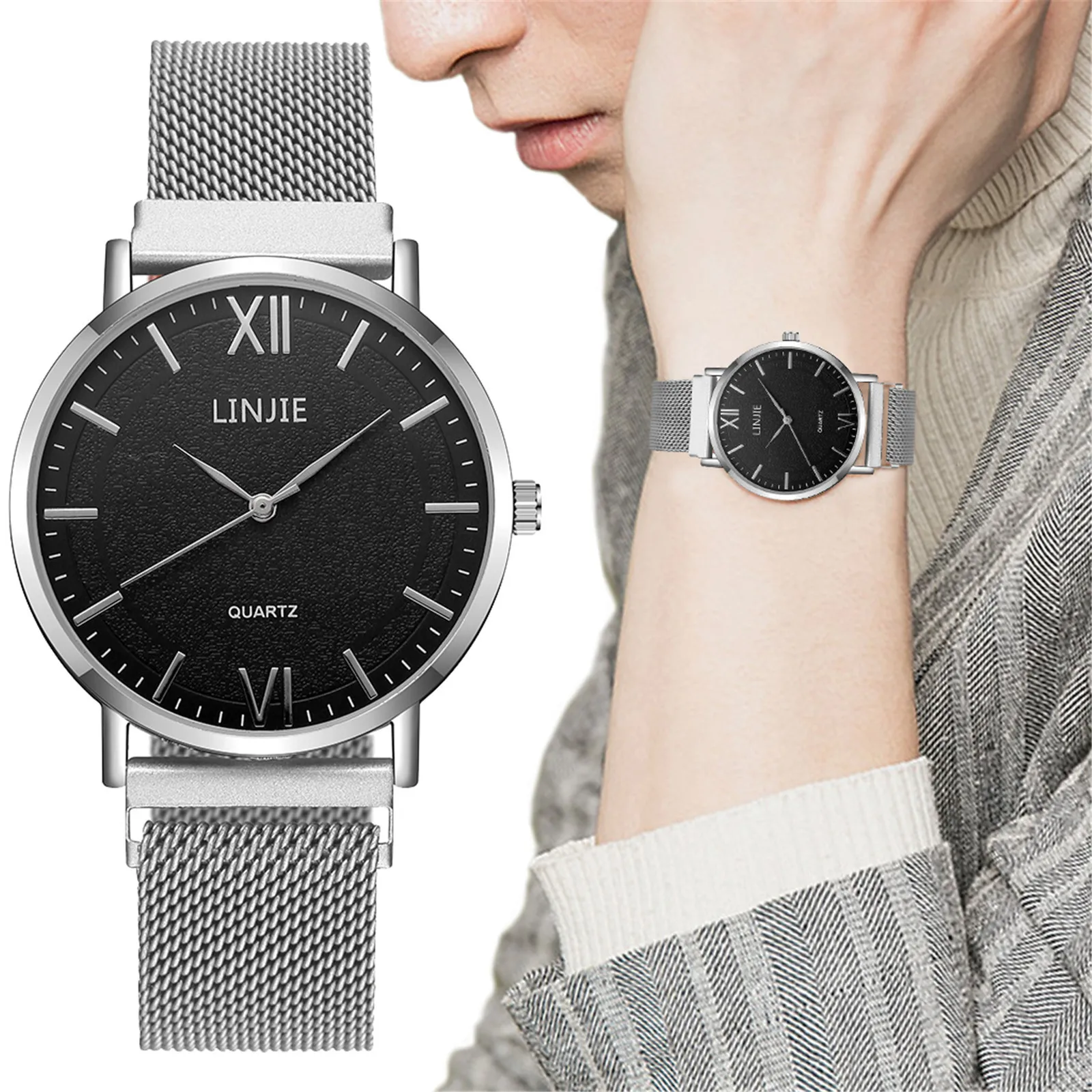 

Men Quartz Watches Luxury Steel Brand Men Stainless Steel Mesh Watch Men Business Analog Sport Quartz Watch Reloj Hombre Wach