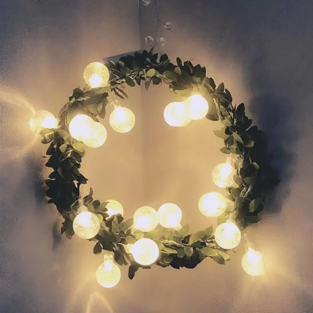 

10/20/40LED Warm White String Light Battery Powered Green Leaf Vine DIY Garland Lamp for Wedding Party Patio Decoration