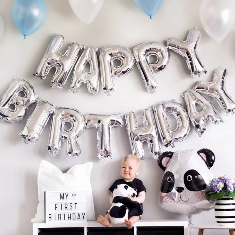 

13Pcs Happy Birthday Balloons Foil Letter Balloon Birthday Party Decorations Kids Adult Birthday Balloons Alphabet Balloons set
