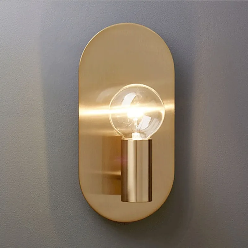 Nordic simple creative metal wind living room TV wall bedroom bedside lamp aisle entrance study | Лампы и освещение