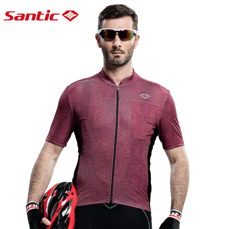 Santic мужской велокофты с коротким рукавом Pro-Fit дышащий Быстросохнущий УФ-стойкий S-3XL M6C02091R
