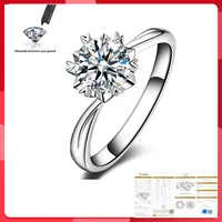 classic snowflake 925 sterling silver 1ct 2ct d color vvs1 memorial day wedding bride heart moissanite ring bulgarian ring