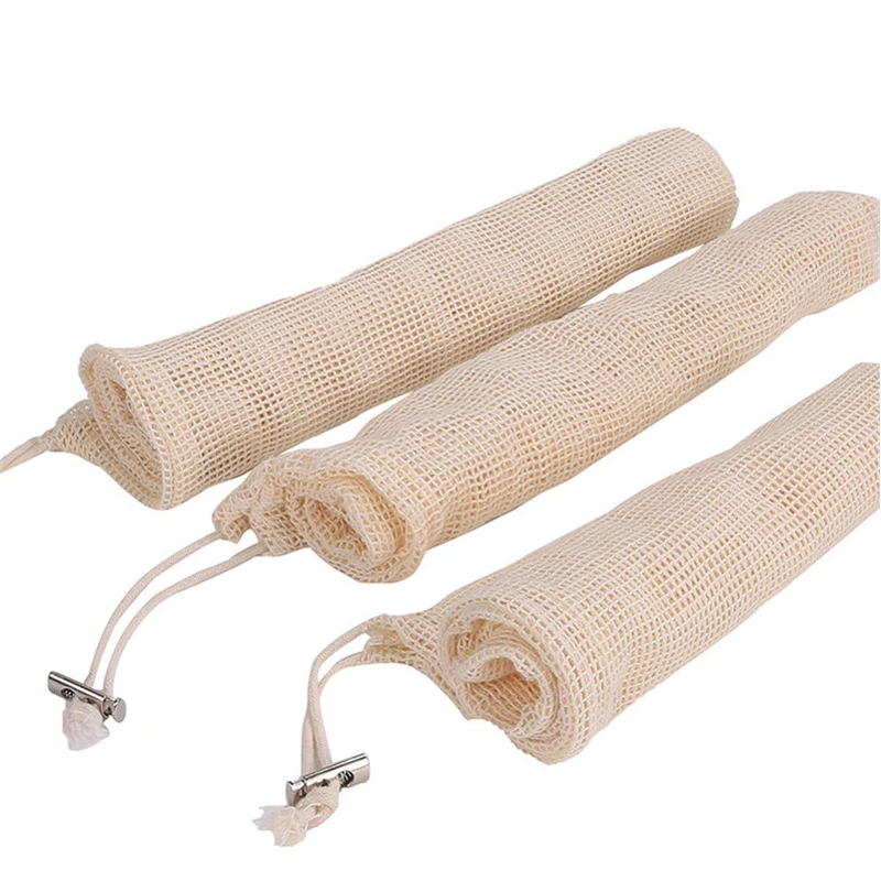 Многоразовые производят хлопковые сетчатые сумки для фруктов овощей моющиеся