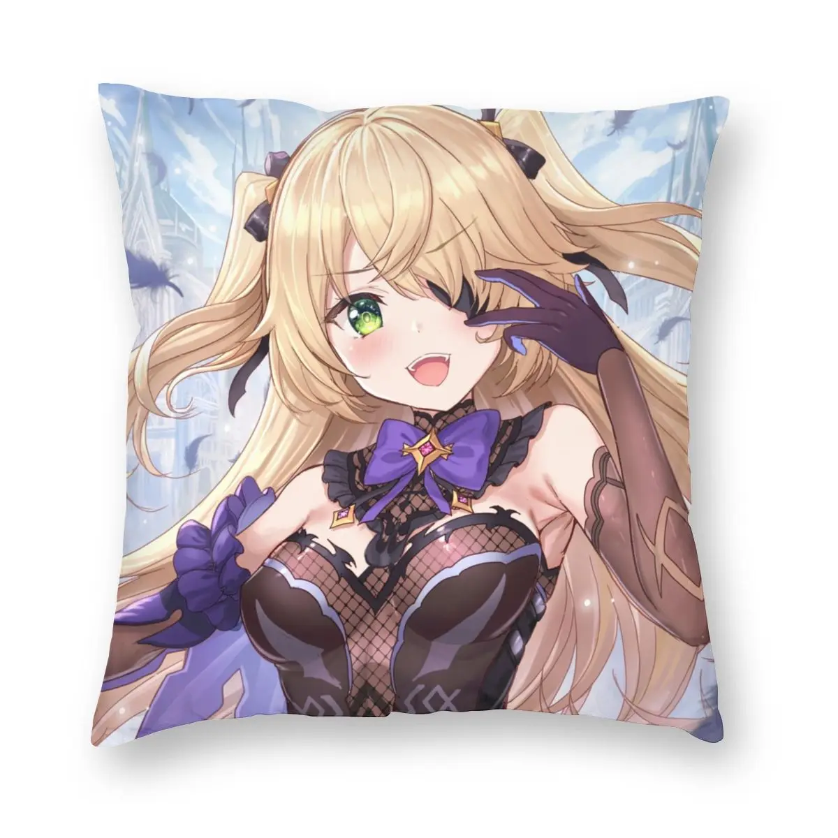 

Чехол Genshin Impact Fischl игровая Подушка, мягкая декоративная наволочка для подушки, домашняя Прямая поставка, 40x40 см