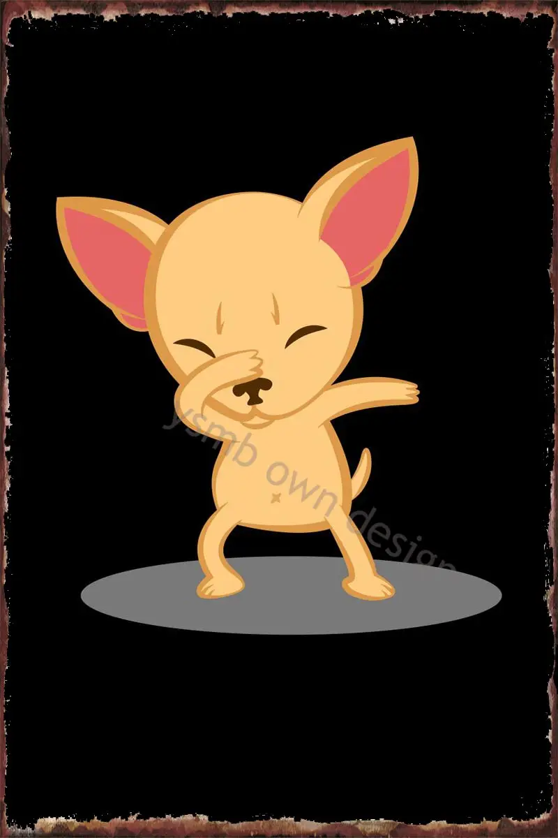 

Металлический жестяной знак Dabbing для танцев чихуахуа, жестяные таблички, Настенный декор в стиле ретро, винтажный стиль для искусства, мужск...