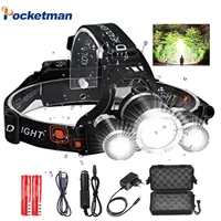 most bright led headlamp zoomable xml 35 led t6 head torch lamp dc rechargeable 18650 battery portable headlight for camping