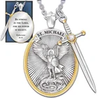 Новое мужское ожерелье викингов, Архангел, святой Майкл, щит, защита, крылья ангела, кулон с крестом