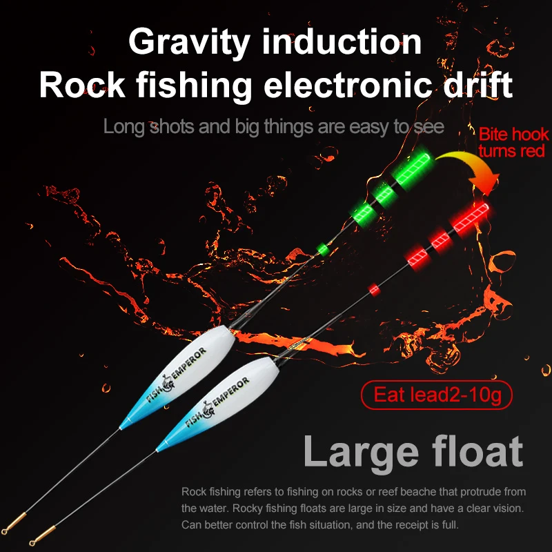 Smart Fishing Float Gravity Sensor Led Electric 2g 5g 7g 10g Great Buoyancy 2021 Pose Bobbers Without Battery Glow Stick Summer