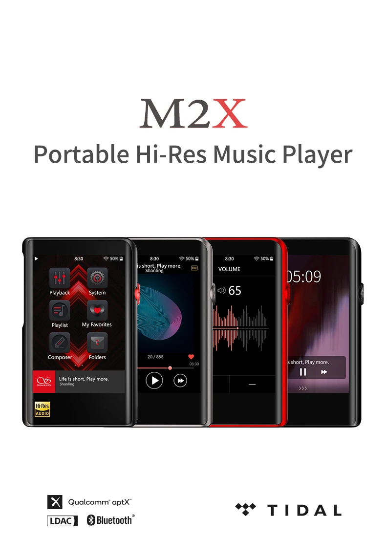 Shanling M2X AK4490EN DSD256 32 бит/384 кГц Bluetooth Hi-Res портативный музыкальный плеер сбалансированный