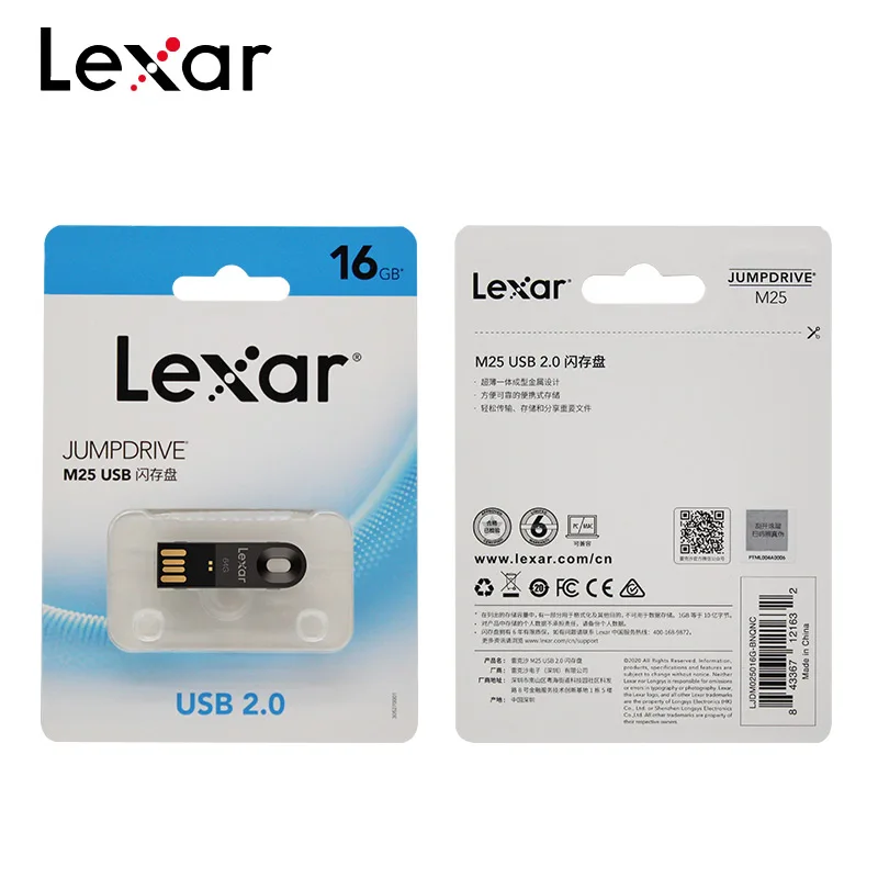 Флэш накопитель Lexar USB 2 0 M25 64 ГБ высокоскоростная Флэшка 32 мини флешка 16 флэш