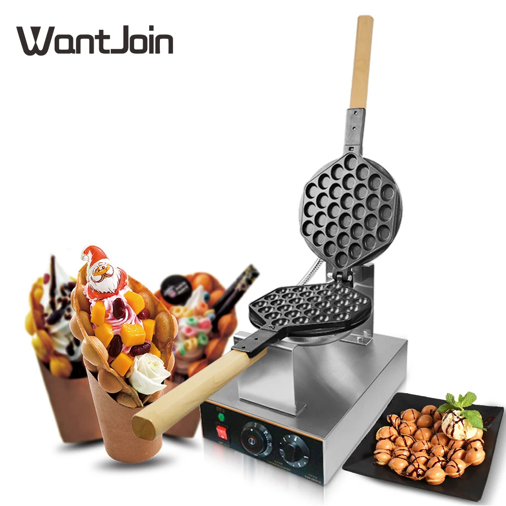WantJoin коммерческий Электрический вафельница для яиц антипригарные Eggettes буфет