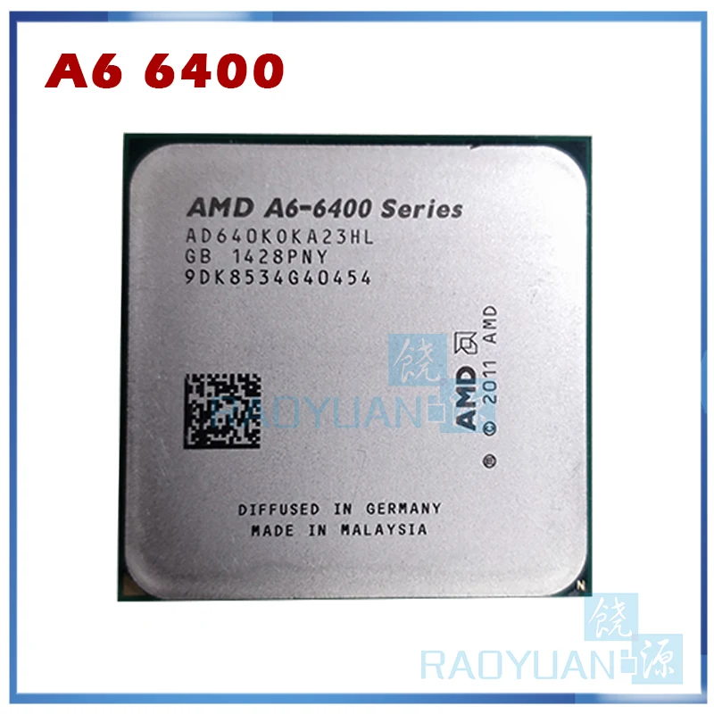 AMD A6 6400 6400K A6-6400 A6-6400K 3 9 ГГц 65 Вт двухъядерный Процессор процессор AD640KOKA23HL гнездо FM2 |