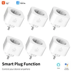 Смарт-разъем Wi-Fi розетка ЕС 16A приложение Smart Life приложение Tuya дистанционного Управление таймер Smart Plug работает с Amazon Alexa Google Home гнездо не требуется