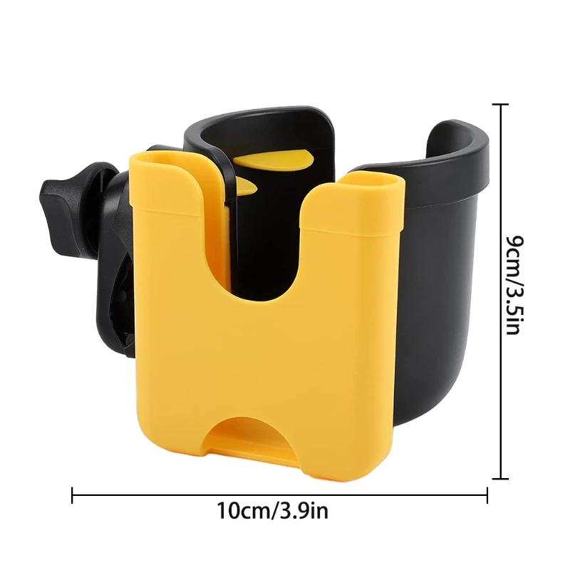 

Stroller Cup Holder with Phone Organizer Universal Bike Cup Holder 2 in 1 Bottle Bracket for Wheelchair Pushchair