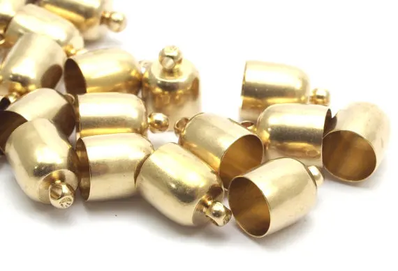 

25 задняя крышка из необработанной латуни, задняя крышка шнура-9x13 мм-наконечник для шнура