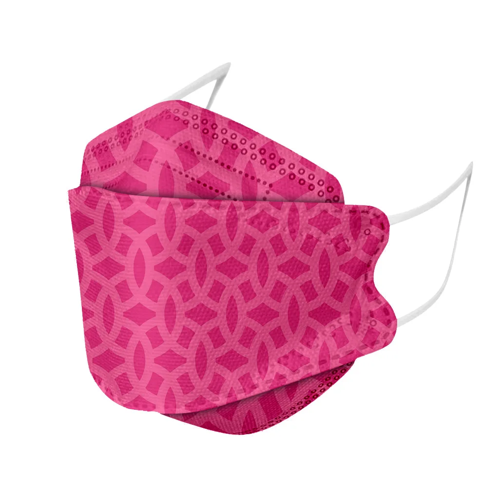 

Korean Adult KF94 Disposable Mascarillas Striped Fish Mouth Mask Spunlace Printing 4-layer Protective Dust-proof Face Masks