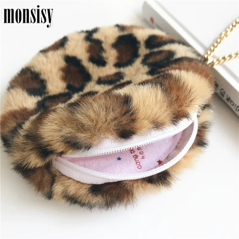 Monsisy искусственная кошелек с мехом женские портмоне маленький для монет коробка
