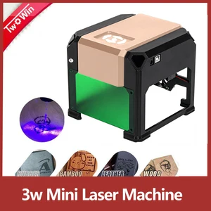 3000mw cnc laser engraver diy laser logo printer mini engraver working area 80x80mm cnc laser engraving machine 3w mini laser free global shipping