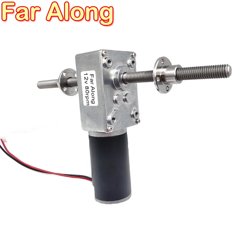 Двигатель червячной передачи постоянного тока 12 В 24 двухрезьбовой вал M8