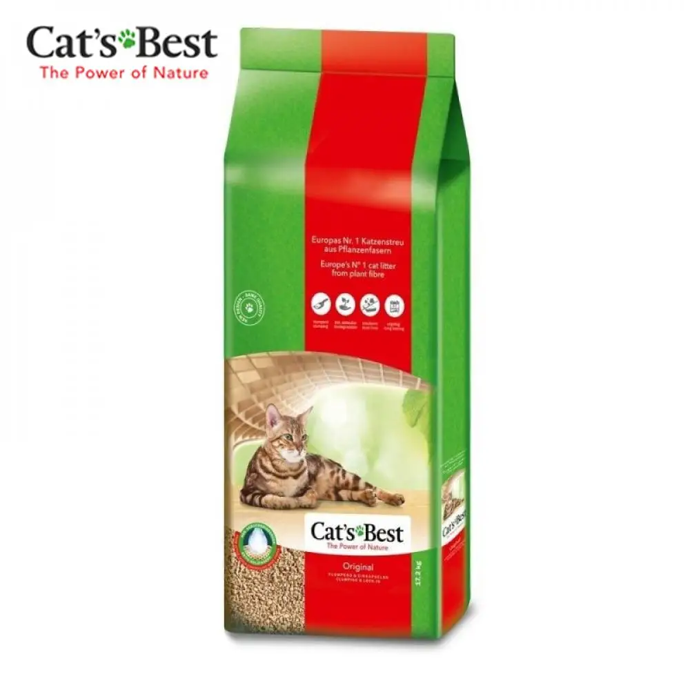 Наполнитель Cat's Best Original 40л*17 2кг Древесный комкующийся | Дом и сад