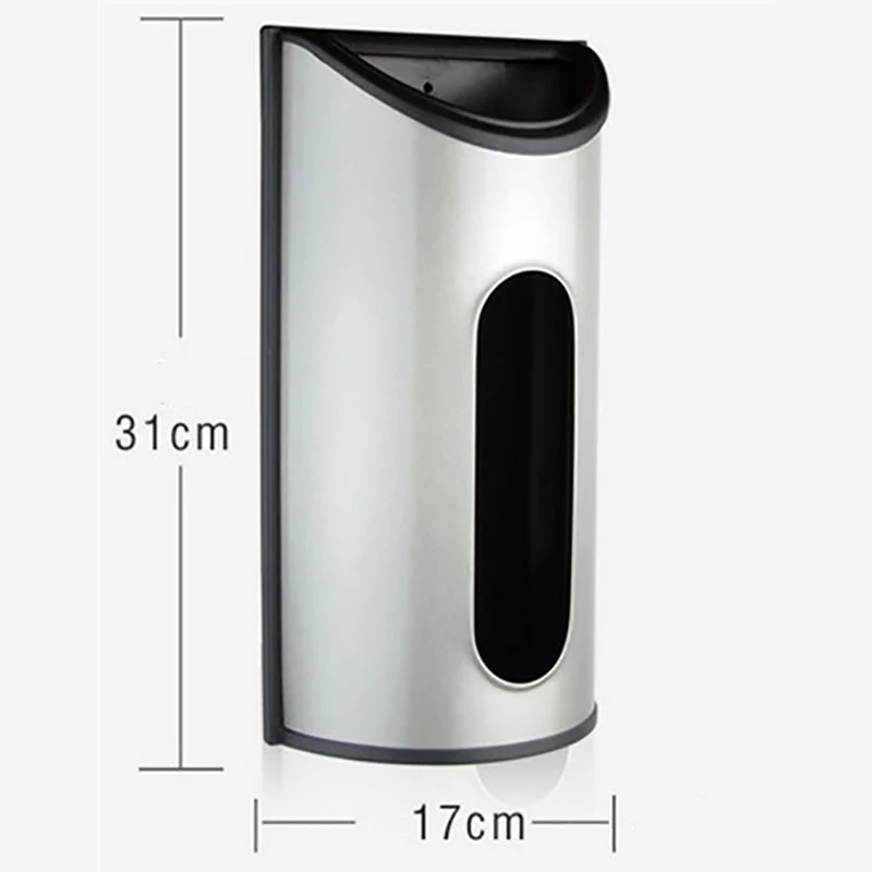 

Kitchen Grocery Plastic Bag Holder and Dispenser for Plastic Bags - Easy Wall Mount Bag Saver - Stainless Steel
