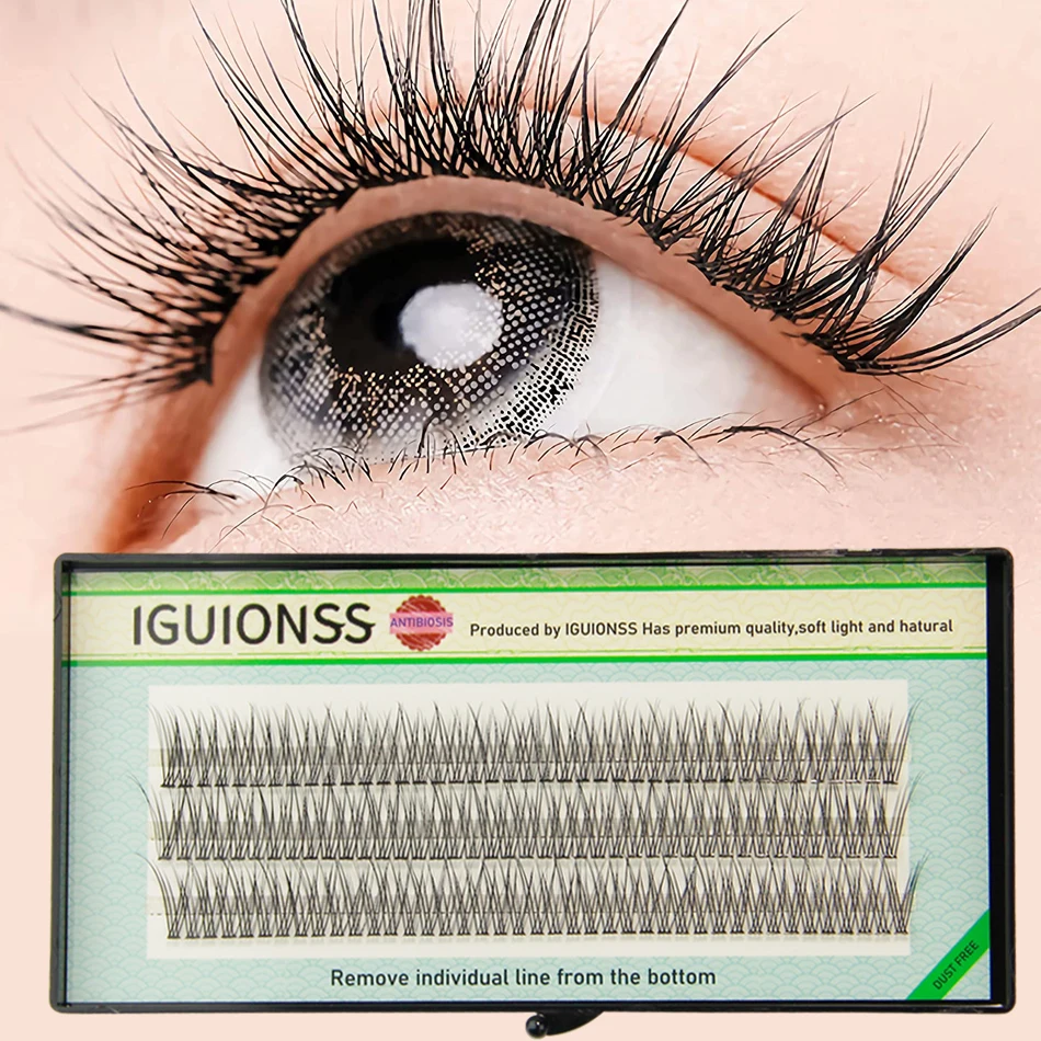 Ресницы Накладные IGUIONSS с натуральным веером 3 ряда 123 пряди | Красота и здоровье