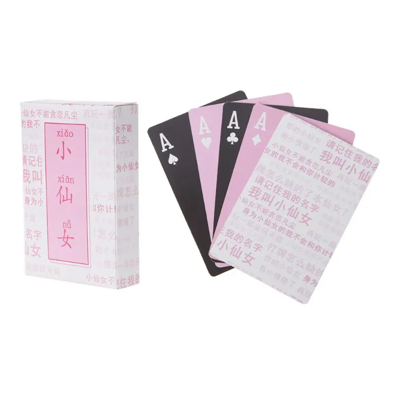 Креативные Мультяшные аниме игральные карты настольные Вечерние игры розовые
