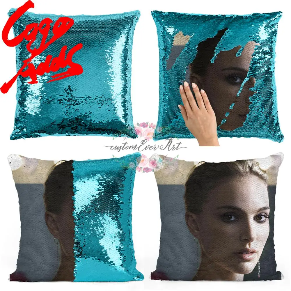 

Natalie Portman sequin pillow | sequin Pillowcase | Two color pillow | gift for her | gift for him | pillow | magic pillow