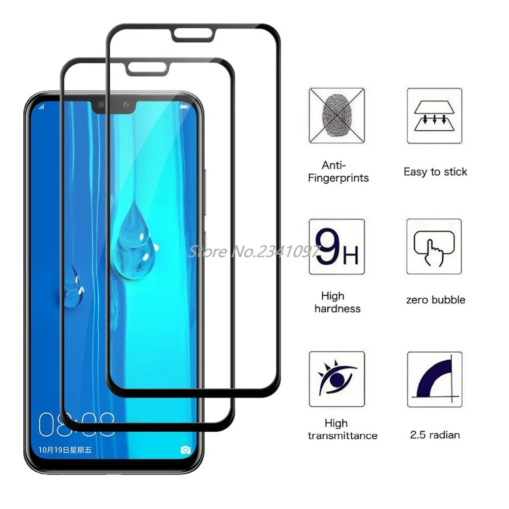 5D Полное покрытие экрана протектор для HuaWei Y3 Y5 Y6 Y7 Prime Y9 Pro 2018 закаленное стекло 2019