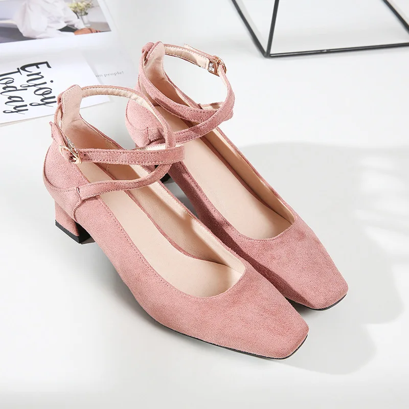 Женские вечерние туфли-лодочки на высоком каблуке в стиле ретро zapatos mujer на среднем каблуке с квадратным носком дизайнерская стильная обувь с пряжкой размера плюс 43, 42, 3 красного, розового цвета