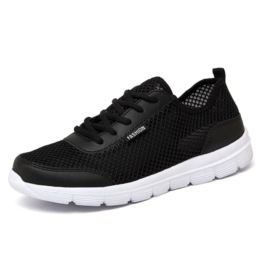 

2019 Men Shoes Summer Sneakers Breathable Fashion Mesh Casual Shoes Couple Lover Mens Mesh Shoes Lace Up Shoe Big Plus Size 48