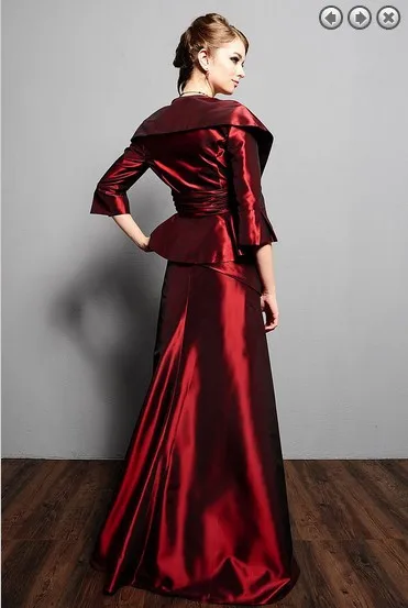 

free shipping hot new design maxi taffeta 2018 formal evening vestidos formales long Mother of the Bride Dresses with jacket