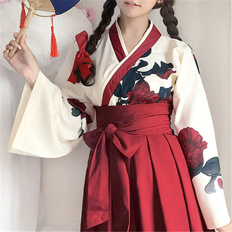 Для девочек в японском Стиль ретро кимоно Yukata вечернее платье с длинным рукавом