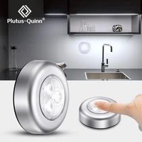 34 led under cabinet light touch switch aaa battery powered silver wireless night lights kitchen cabinet wardrobe bedroom lamp