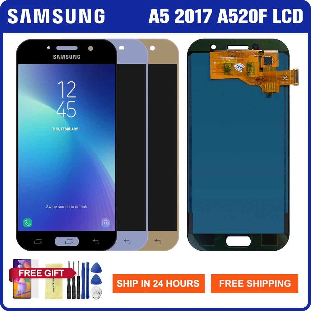100% Tested LCD For SAMSUNG Galaxy A5 2017 A520 Lcd Display Touch Screen Digitizer Assembly Samsung A520F | Мобильные телефоны и