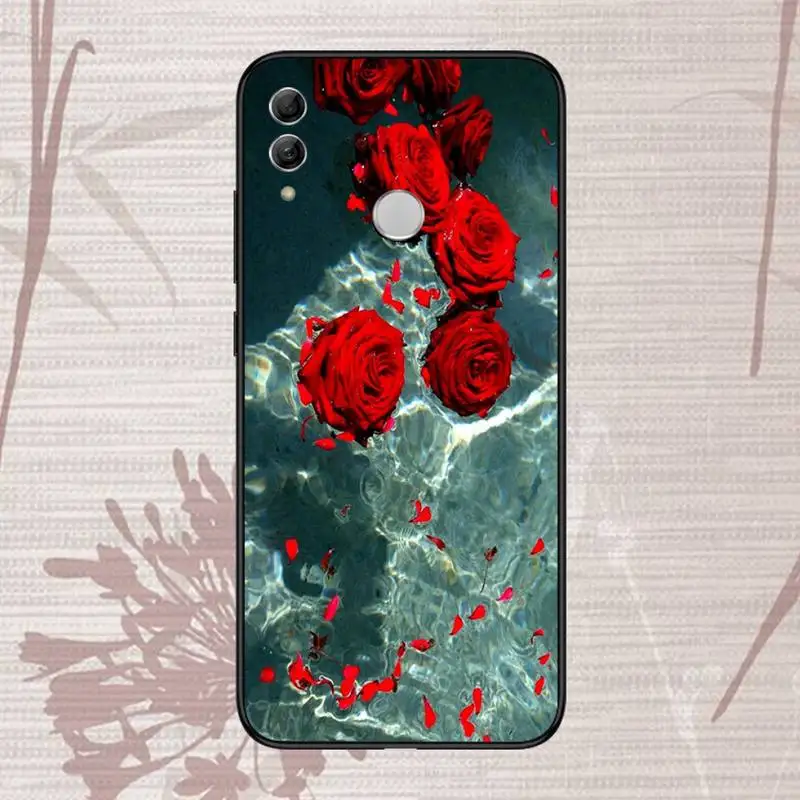 

Bright Red Roses Flowers Phone Case For Huawei Honor 7C 7A 8X 8A 9 10 10i Lite 20 NOVA 3i 3e