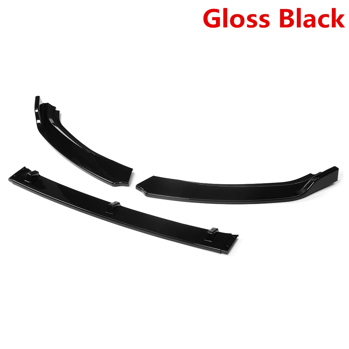 Gloss Black 3 шт., автомобильный передний бампер, разветвитель, спойлер, диффузор, защитная накладка, Накладка для VW для Golf MK7 MK7.5 - Цвет: Gloss Black