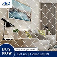 173258pcs diy 3d mirror wall stickers diamonds triangles acrylic wall mirror stickers for kids room living room home decor