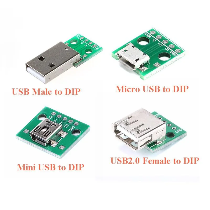 Плата адаптер с разъемом Mini Micro Female USB переходник 4P 5P 2 54 мм 3 4USB плата адаптера PCB