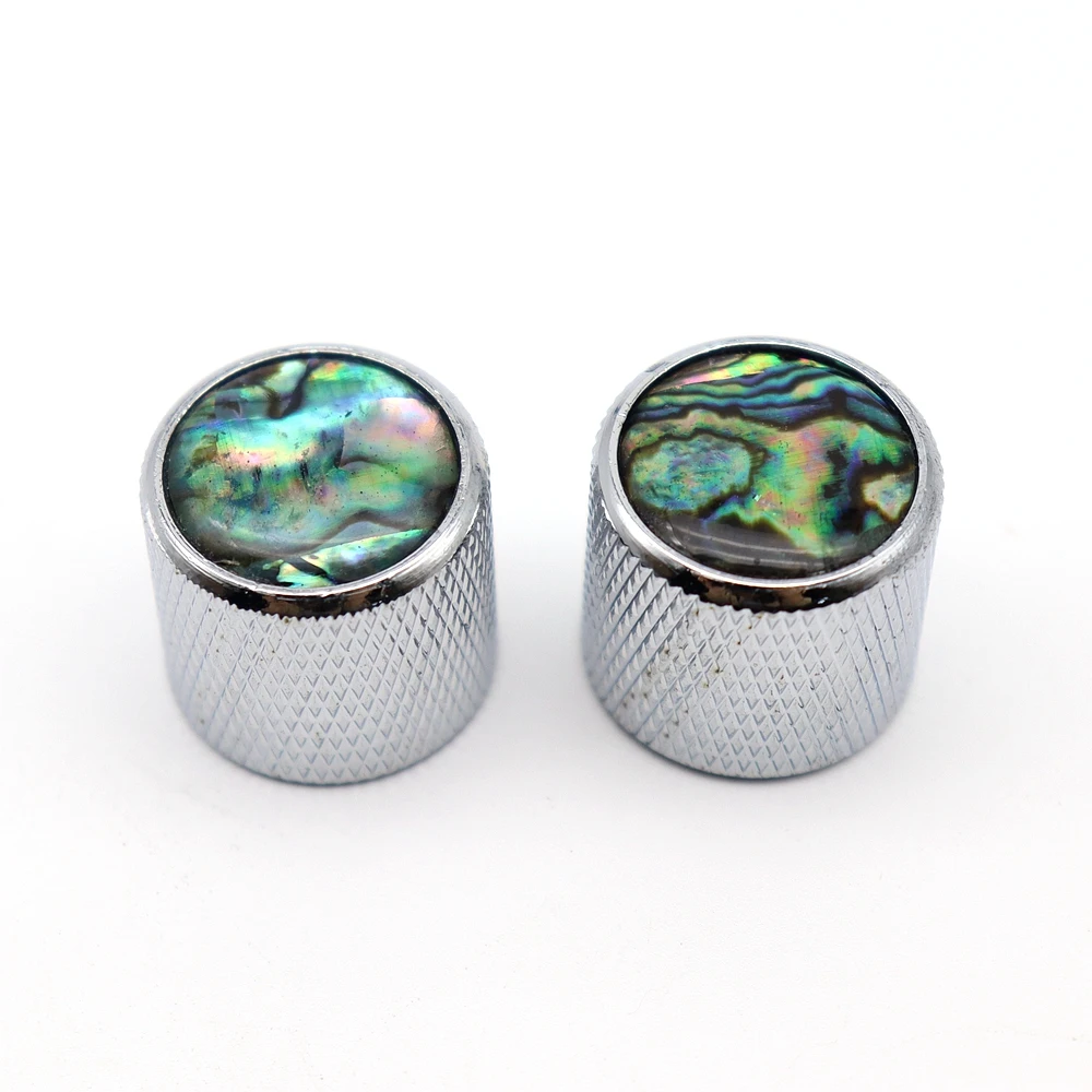 1pcs/2pcs Metal Guitar Knobs Abalone top With Inlaid Shell Guitar Knobs 4 Coloer