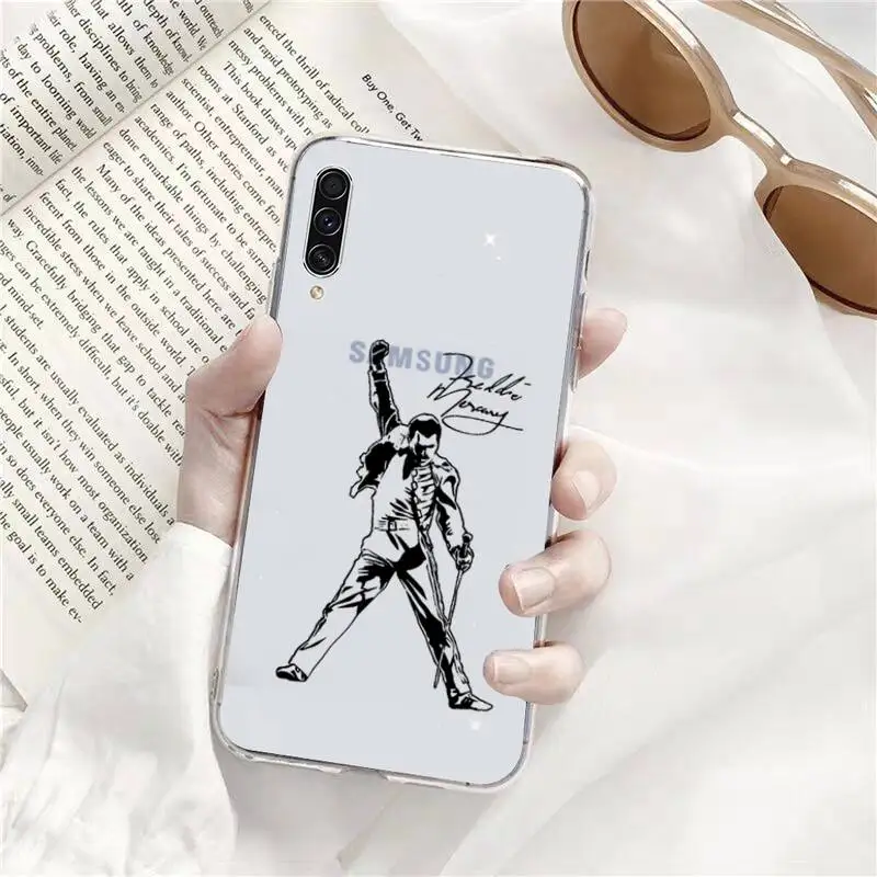 

Freddie Mercury Queen Phone Case Transparent for Samsung A71 S9 10 20 HUAWEI p30 40 honor 10i 8x xiaomi note 8 Pro 10t 11
