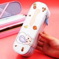 creative korean children double layer zipper pencil case waterproof boys and girls pencil bags large capacity stationery box