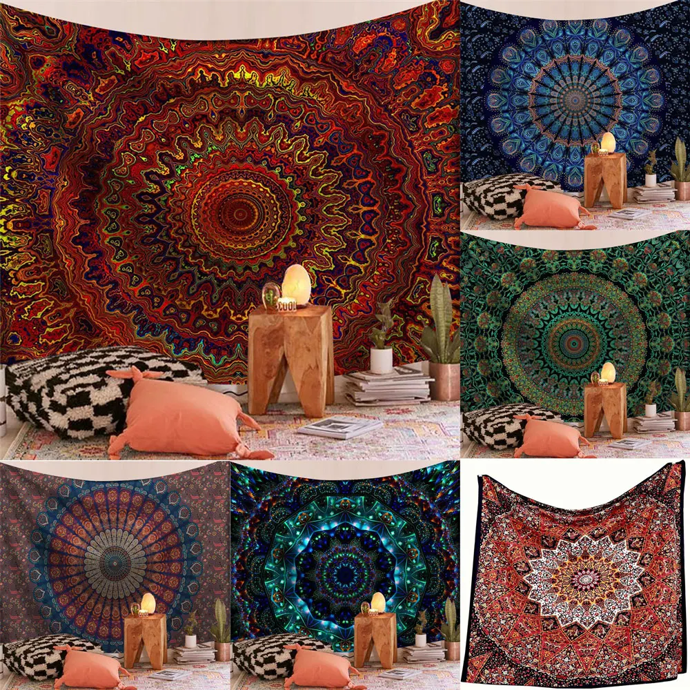 

Indian Mandala Big Tapestry Wall Hanging Sandy Beach Throw Rug Blanket Camping Travel Mattress Bohemian Sleeping Pad Tapestries