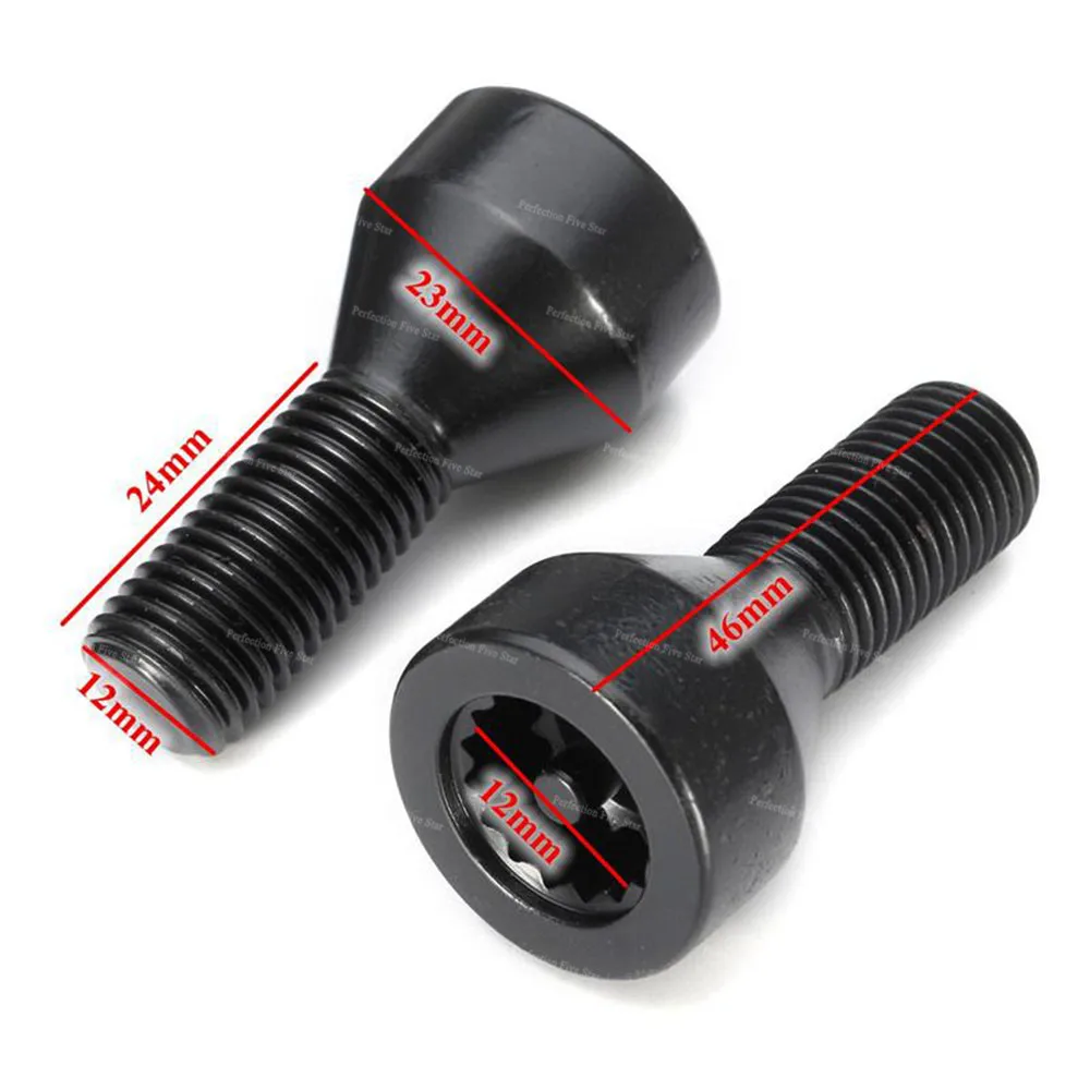 1 комплект M12 x 5 набор черных болтов с зажимом колеса для BMW E32 E34 3 6 серии Mini 36136786419