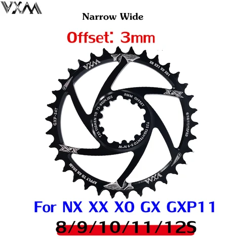 Передняя звезда для велосипеда VXM 30T 32T 34T 36T 38T 40T, узкая, широкая звезда для горного велосипеда для GXP XX1 X9 XO X01, звездная офсетная Звезда 1/3/6 мм, запчасти для велосипеда