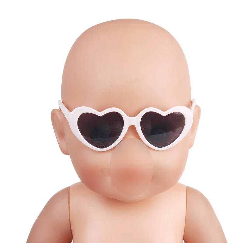 43 см детские куклы очки для новорожденных Ретро стиль сердце черные